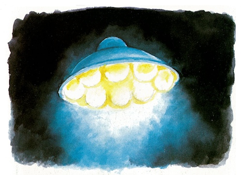 Artist impression of a UFO observed in the UK on 14 September 1965